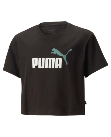 PUMA Girls Logo Cropped Tee